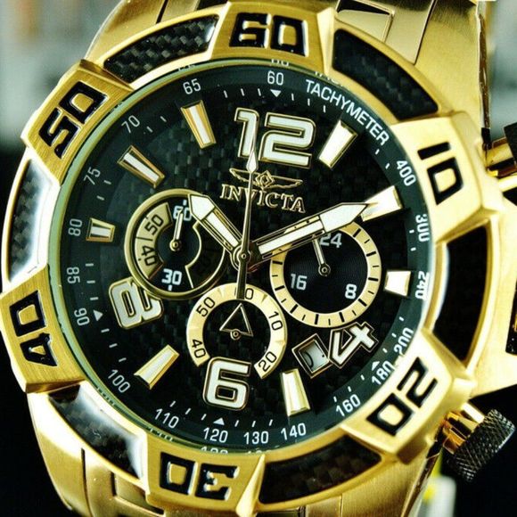 COPY - 18K Carbon Fiber Invicta Watch w/ box!